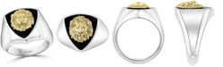 EFFY Collection EFFY&reg; Men's Lion Head Statement Ring in Sterling Silver & 18k Gold-Plated Sterling Silver